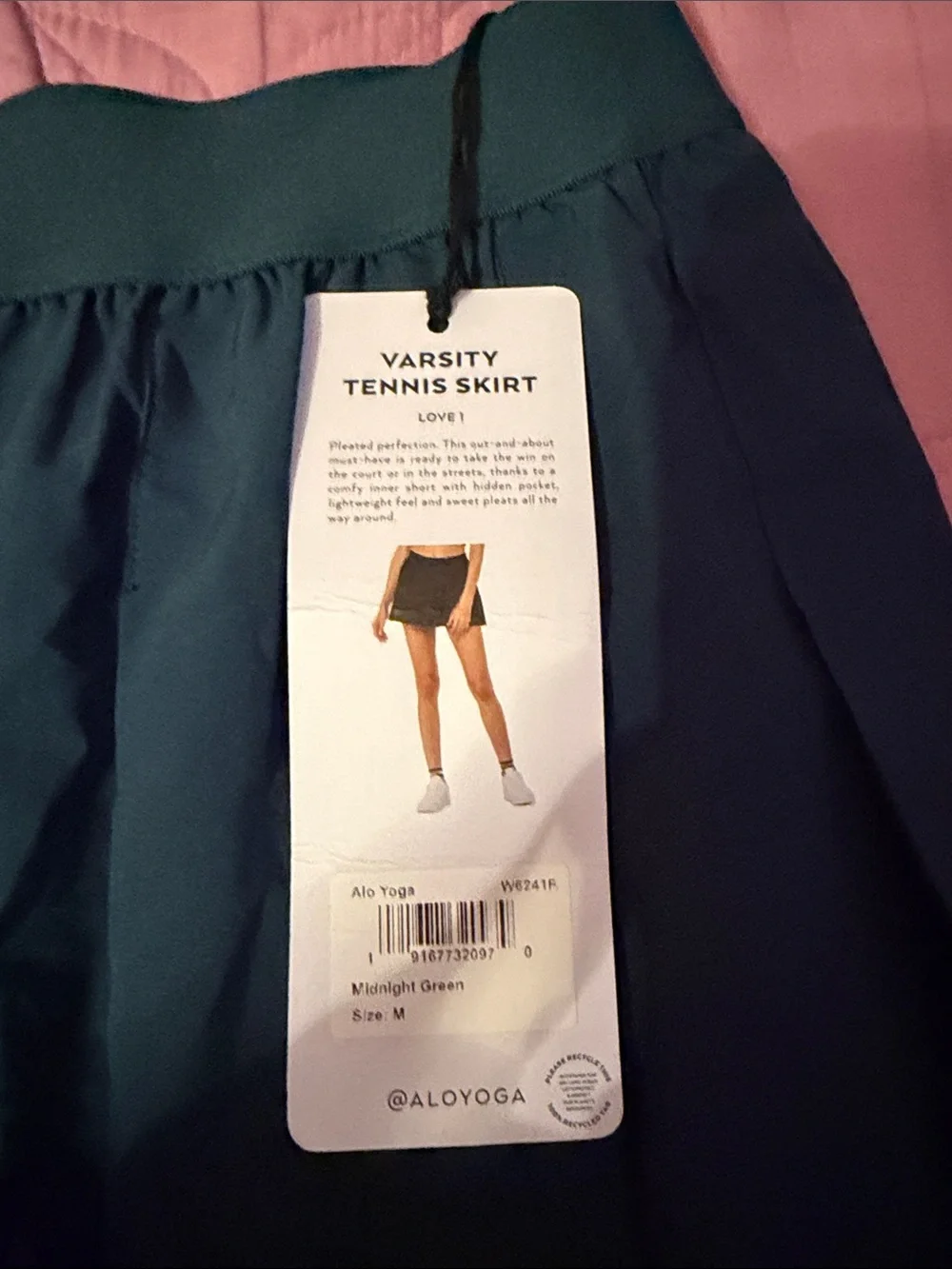 ALO Yoga Teal Pleated Skater Skirt